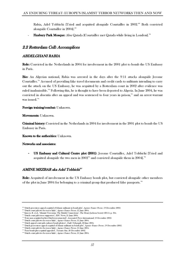 An Enduring Threat: Europe’s Islamist Terror Networks Then and Now - Page 61