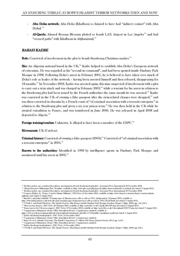 An Enduring Threat: Europe’s Islamist Terror Networks Then and Now - Page 67